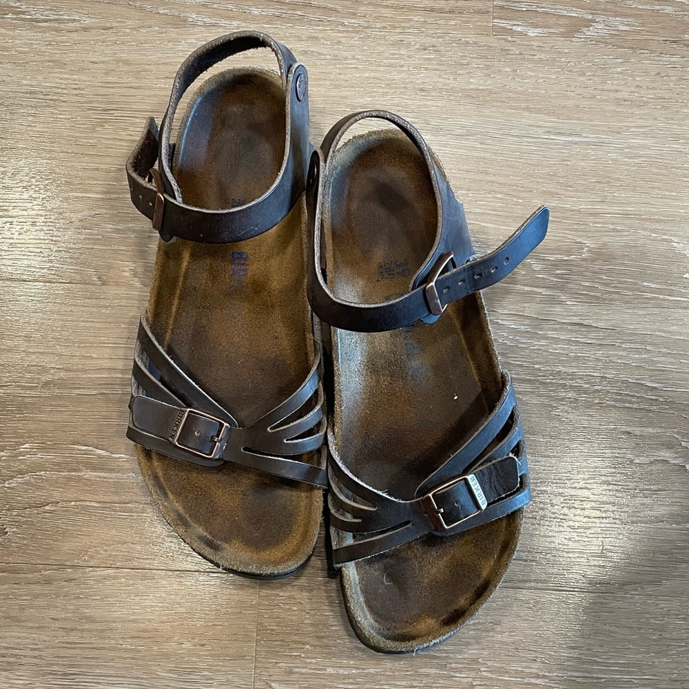 Birkenstock Bali brown oiled leather sandals size 39